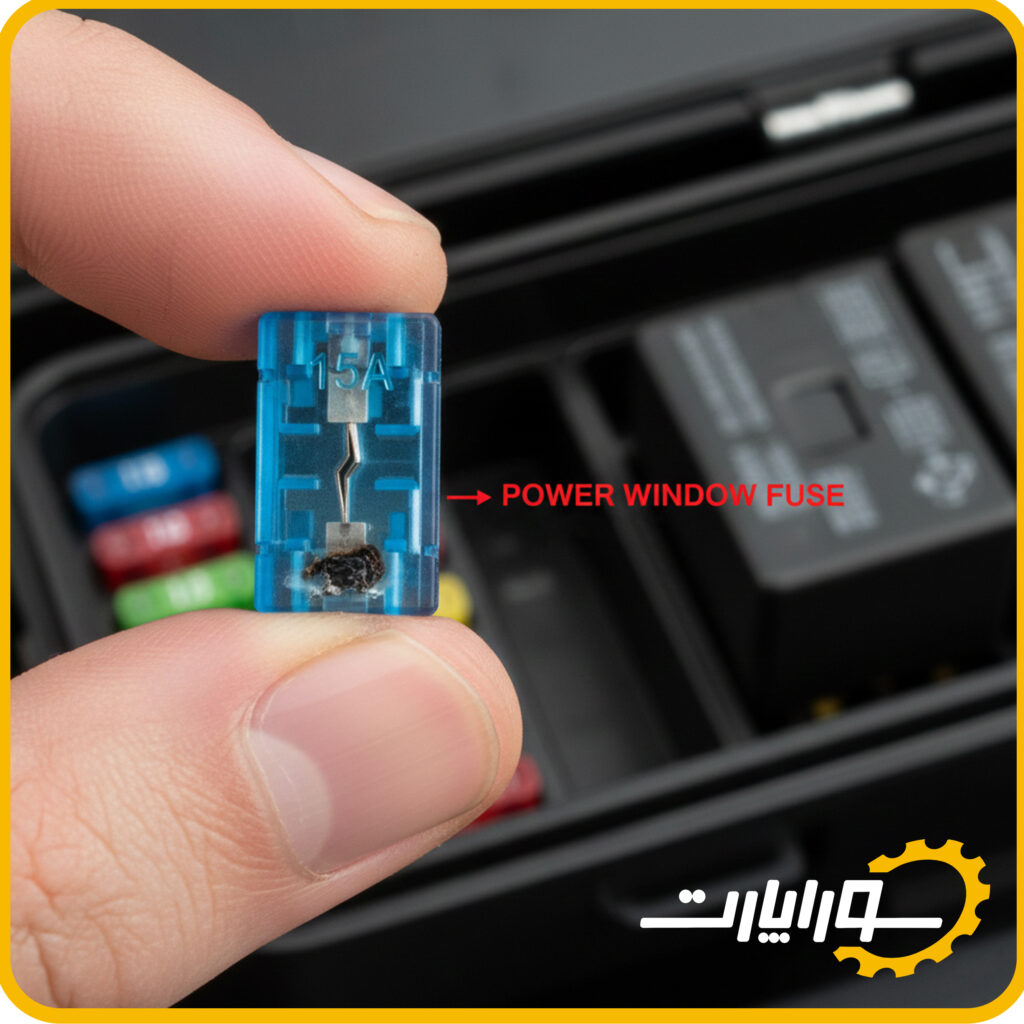 سوختن فیوز شیشه بالابر